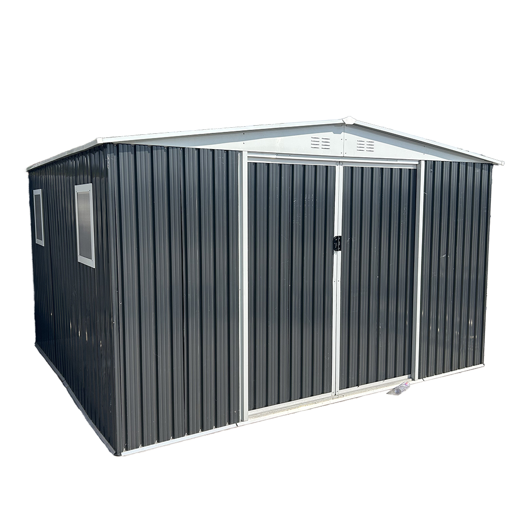 12FT*10FT Durable Waterproof Modern Sliding Door Metal Shed with 4 Windows