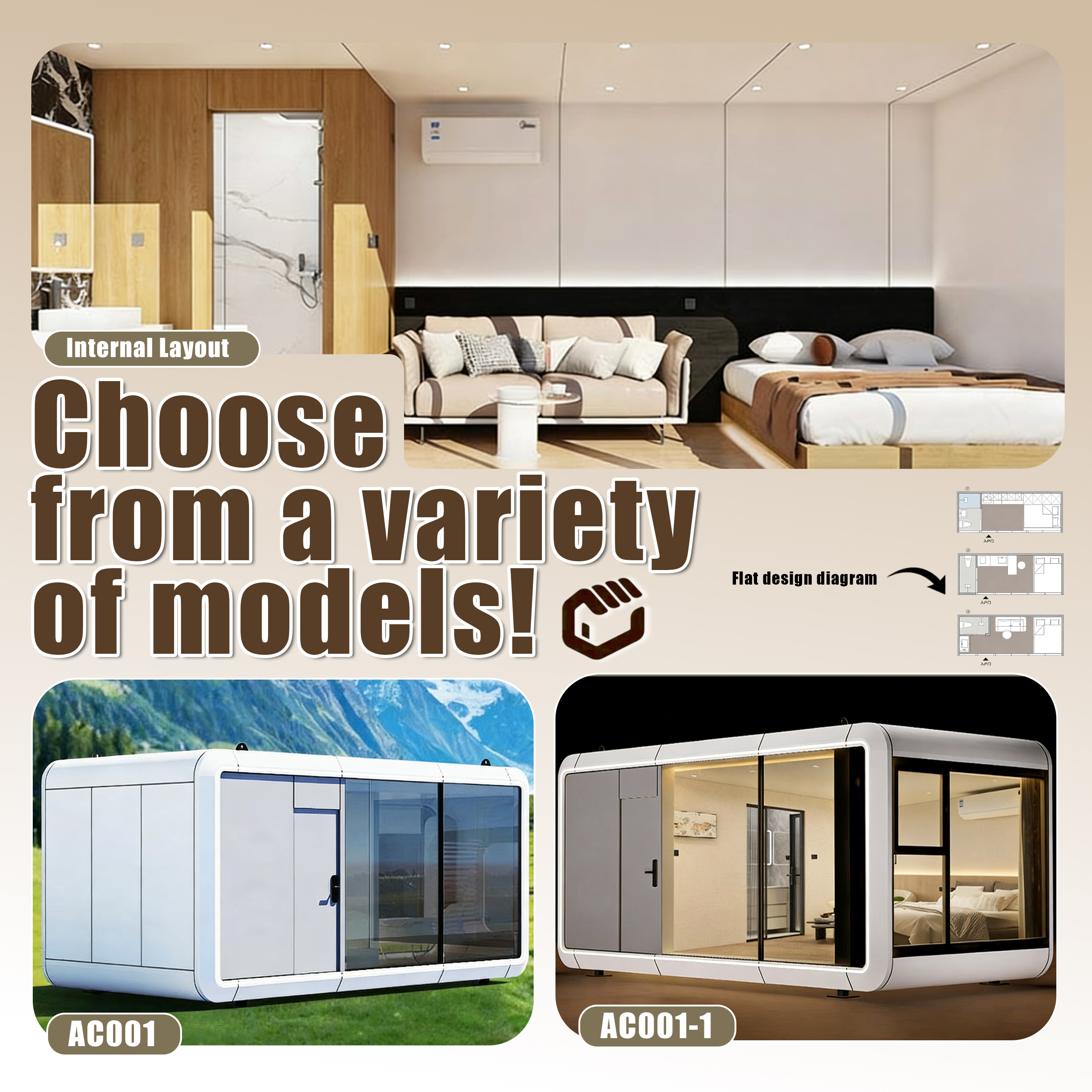 High Quality Prefabricated Cabin Sleeping Pod Space Capsule House Mobile Villa Tiny Home Portable