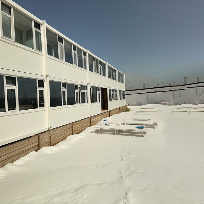 Two Storey Luxury Modern Flat Pack Container Home Office With Glass Wall and Terrace