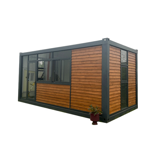 20ft Glass Container House Mobile Detachable Outdoor Office Shop Made Sandwich Panel Steel For Courtyard