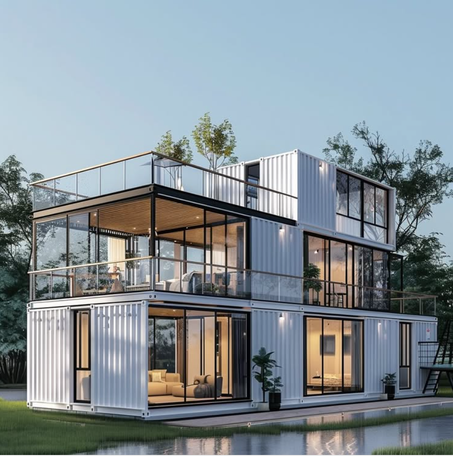Modern Style Two Floor Detachable Shipping Container House Portable Movable Steel Prefab Detachable Container House