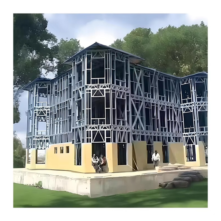 Prefabricated Fabrication Steel Space Frame Metal Galvanized Steel Structure Residential Building For Sale