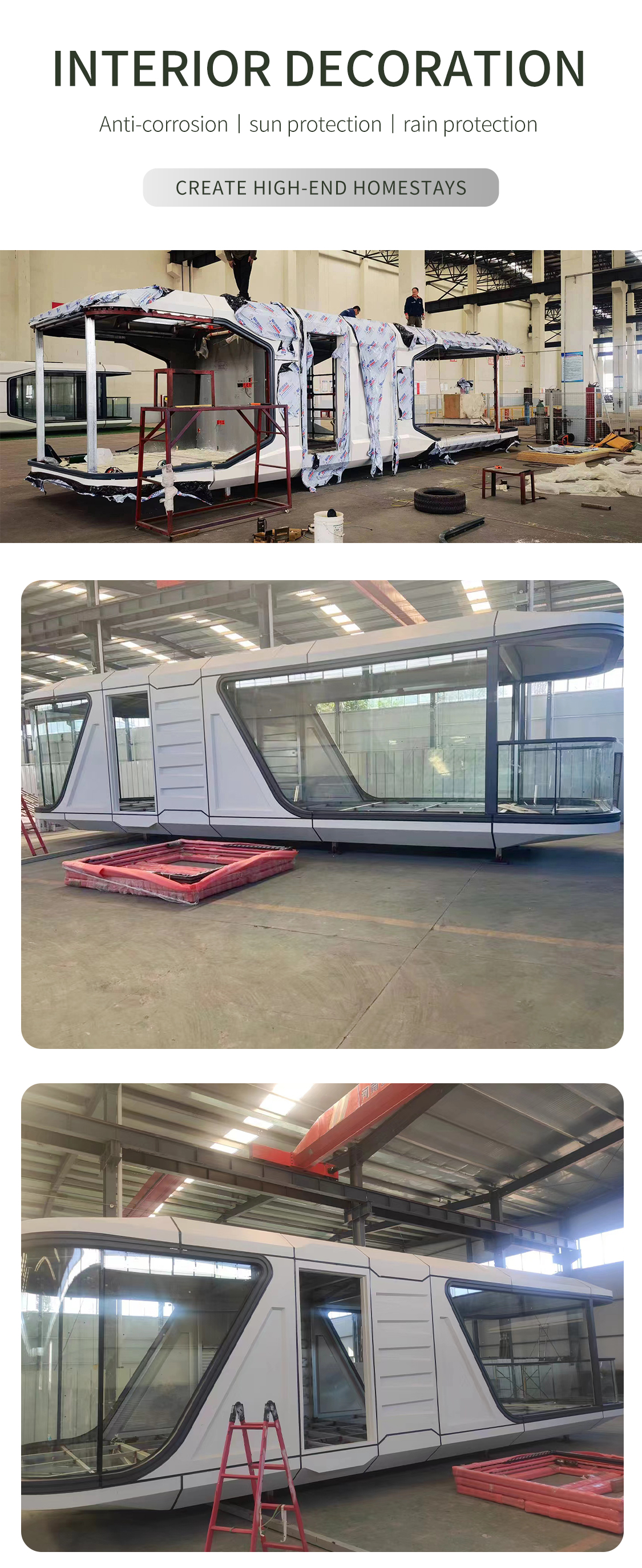 Modern Deluxe Double-Deck Steel Container Cottage Prefab Holiday Hotel Office Villa for House Apple Cabin Homestay Use