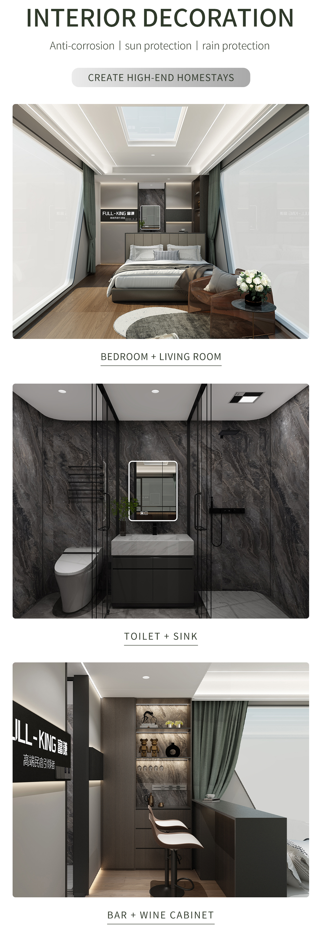 Modern Deluxe Double-Deck Steel Container Cottage Prefab Holiday Hotel Office Villa for House Apple Cabin Homestay Use