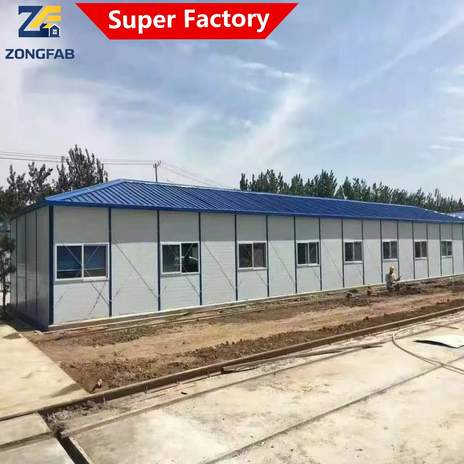 Easy Assembly Prefab Sandwich Panel Building for Temporary Camps and Worker Housing Solutions