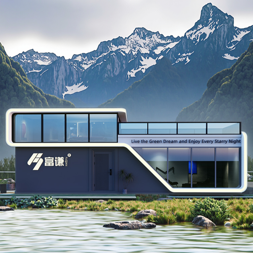 Modern Deluxe Double-Deck Steel Container Cottage Prefab Holiday Hotel Office Villa For House Apple Cabin Homestay Use