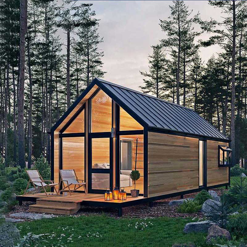 Luxury A-Frame Low-rise Villa Heat-insulated Modular Home Prefab Tiny Triangle House For Apartment Prefab Cottage