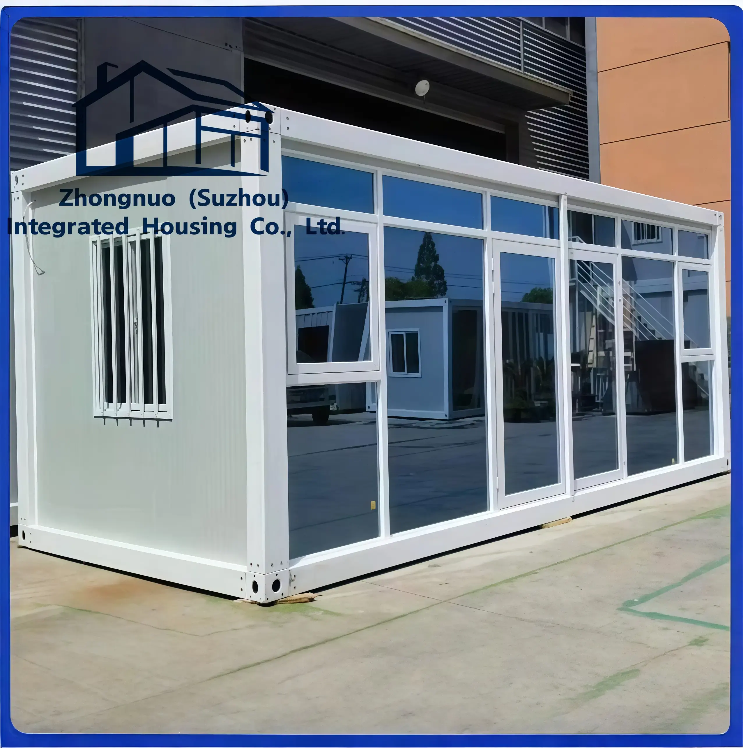 ZN Eco Friendly Panoramic Glass Container House Steel Modular Residence Sound Insulated Office Building for Office Projects
