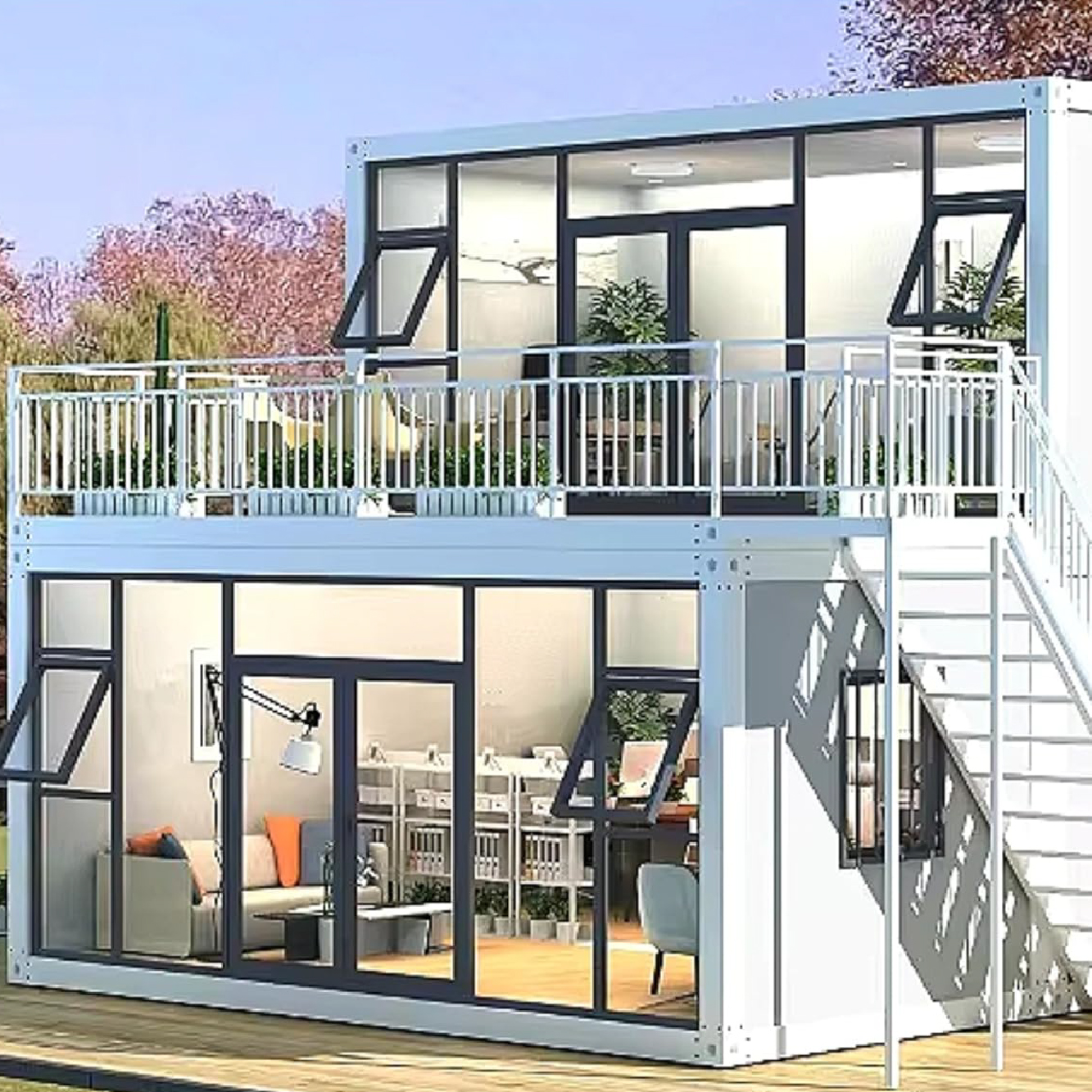 Modern Flat Pack 20ft Steel Container House Detachable Luxury Home Ready Mobile Outdoor Storage Bedroom Supermarket Use