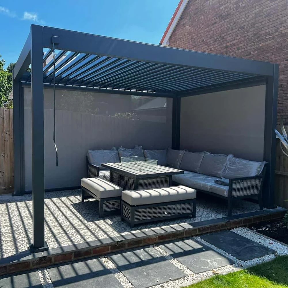 Electric Aluminium Outdoor Pavilion Louvered Roof Cover For Garden Gazebo Backyard Aluminum Motorized Prefabricated House