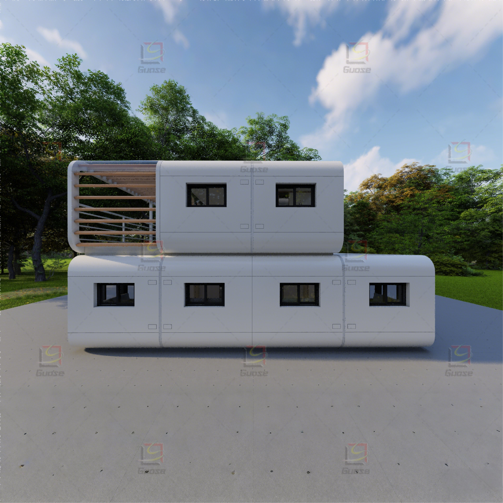 Customized Modular Design Prefab House-Outdoor Apple Cabin for School Office Use Prefabricated Container Houses for Living
