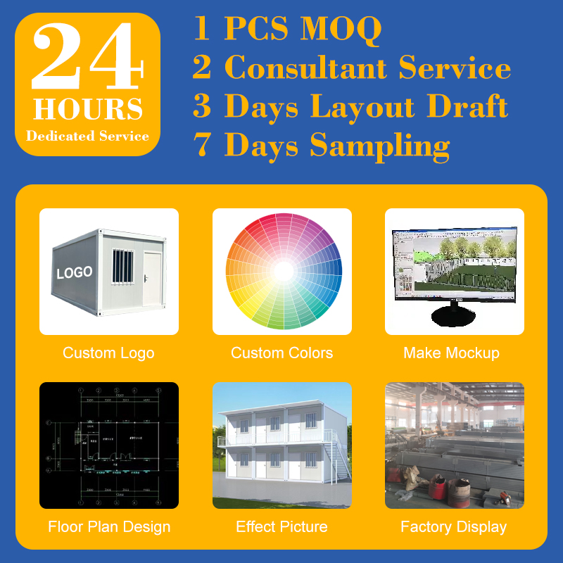 Customizable Modular Building Prefabricated Office Design Detachable Flat Pack Container House