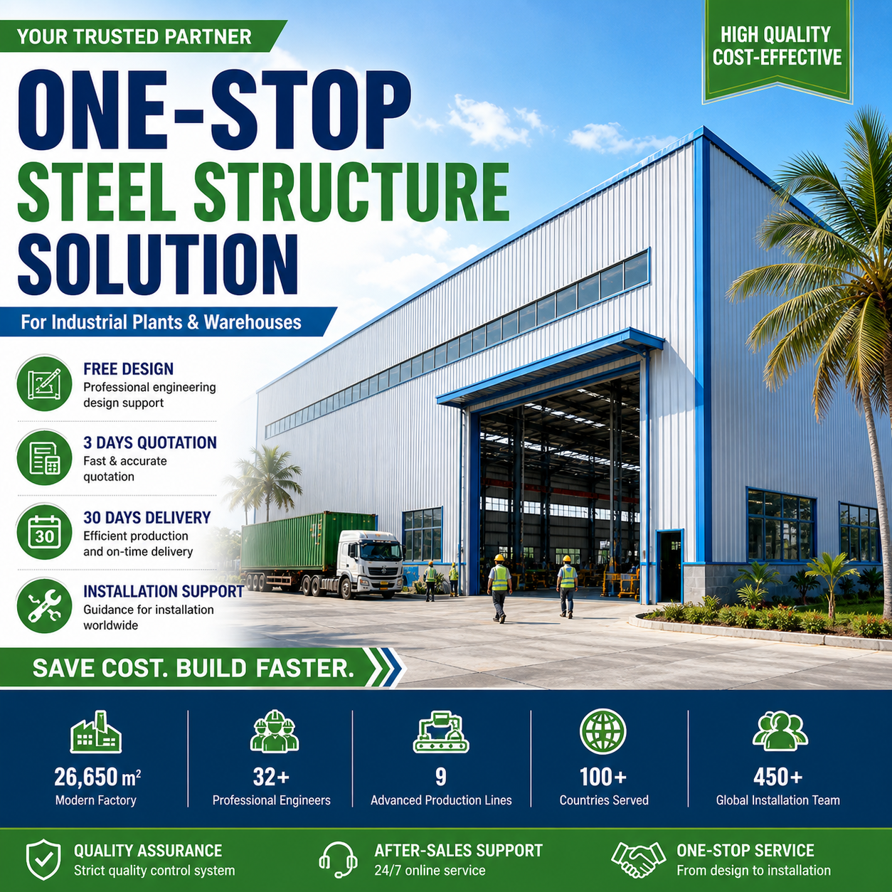Industrial Steel Structure Workshop Warehouse For Manufacturing Processing Fabrication Heavy Equipment Plants
