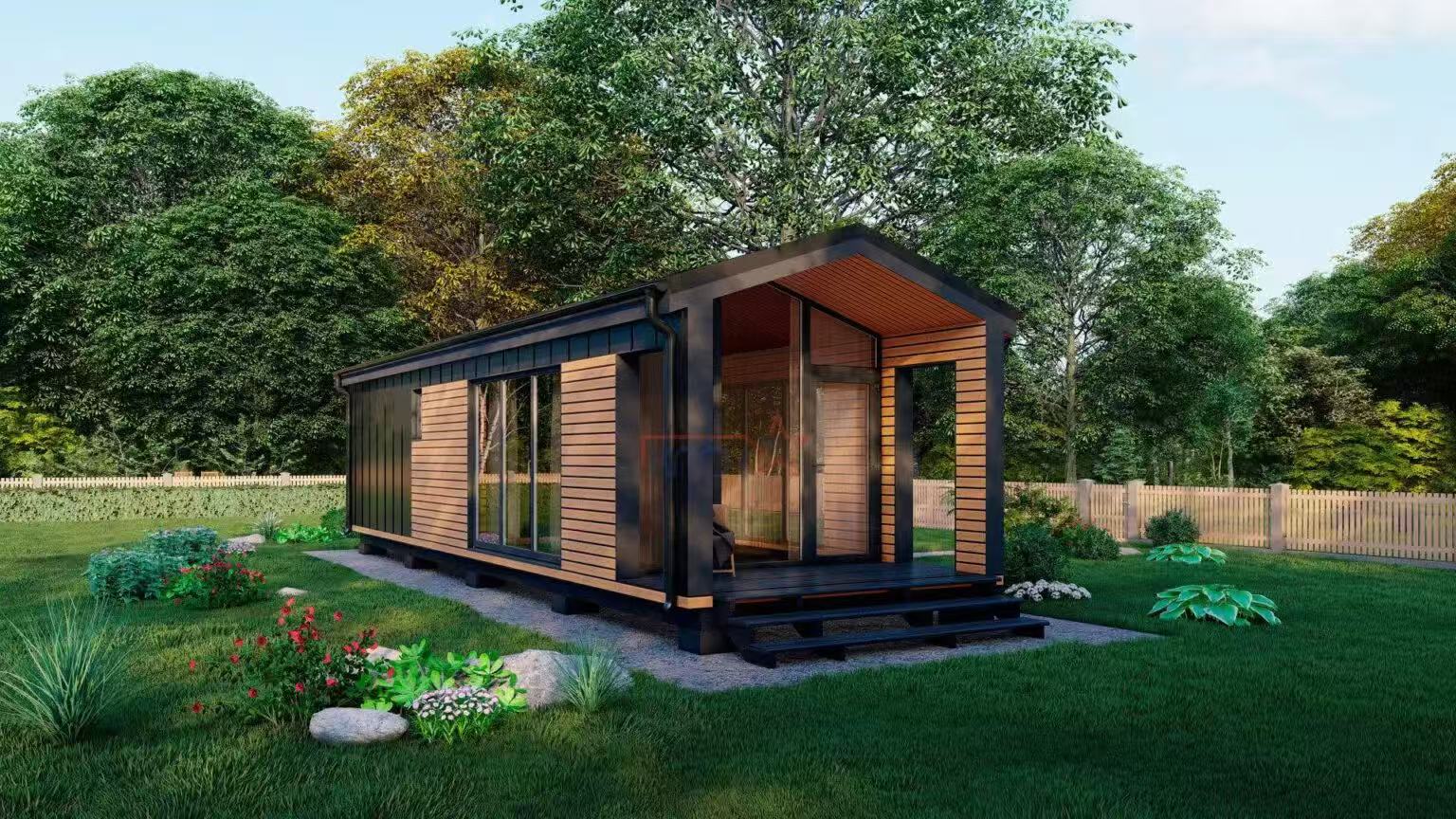 Luxury Prefabricated Steel Structure Wooden Villa/Hotel Garden Shed Prefab Houses Modern European Log Cabin/Office Building
