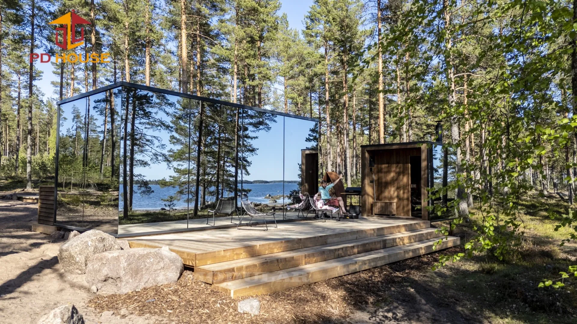 Fireproof Maldives Beach Island Prefab Mirror Glass Tiny House Hotel Portable Home