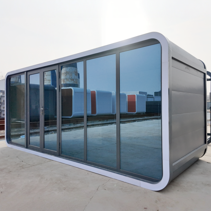 High Quality Apple Capsule Pod Ambient Lighting Prefab Garden Pod Modular Hotel Villa Portable Mobile Outdoor Living Cabin