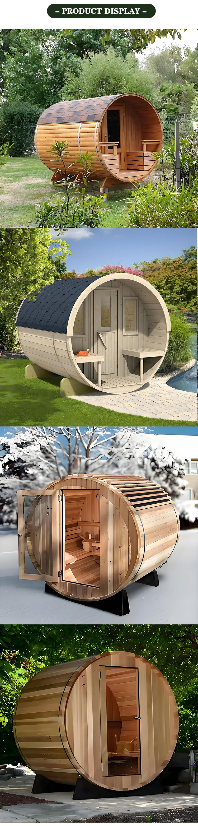 Outdoor Barrel Sauna Detail View