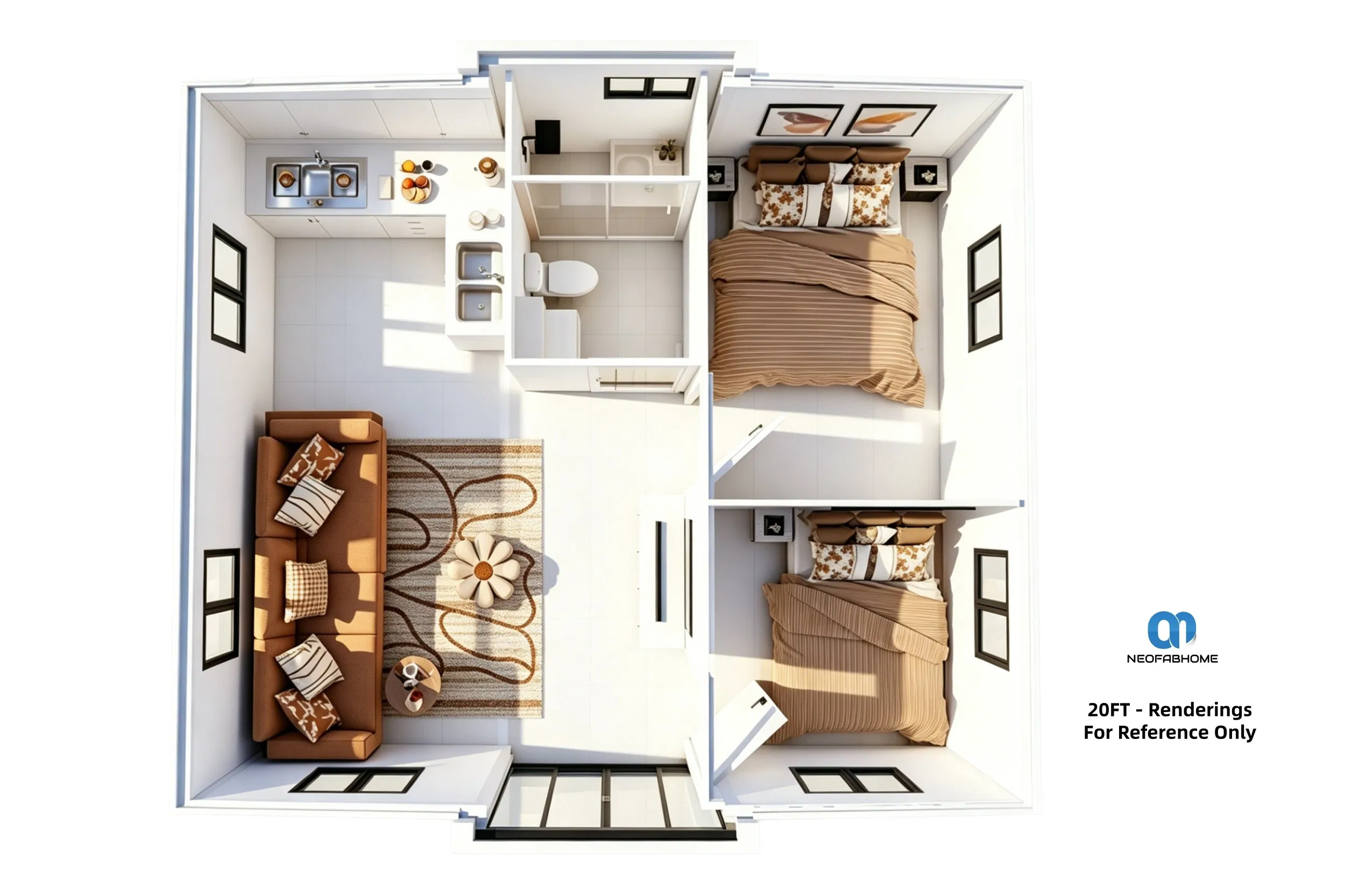 Low MOQ Expandable 20FT 40FT Container House with Kitchen and Bathroom
