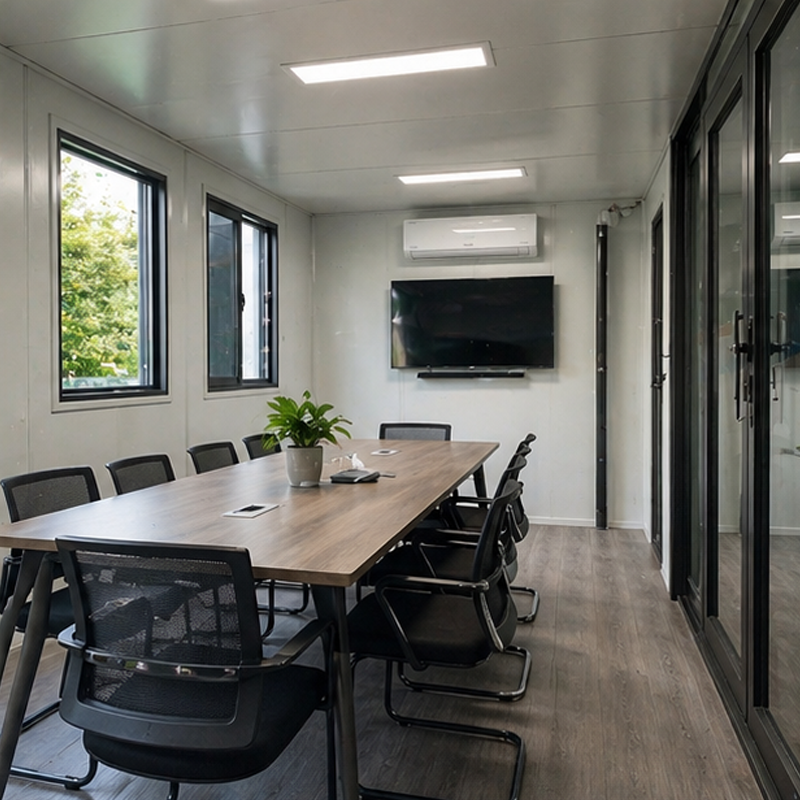 Double Wing Container Office Germany Insulated Steel Prefab Workspace For Corporate Business And Commercial Use