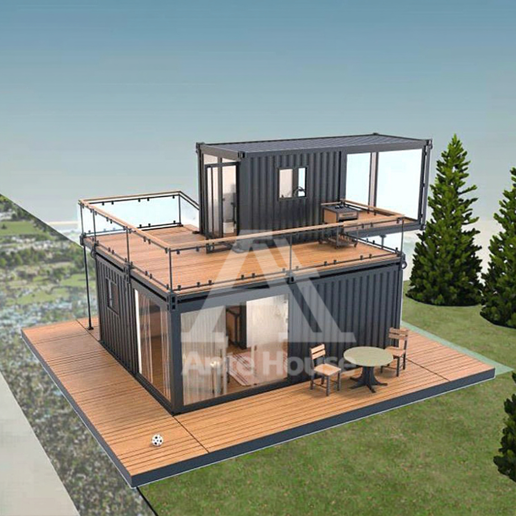 Custom 16ft Luxury Mini Container Cottage House Homes - Modern Mobile Prefab Light Steel Tiny House Flat Pack Villa