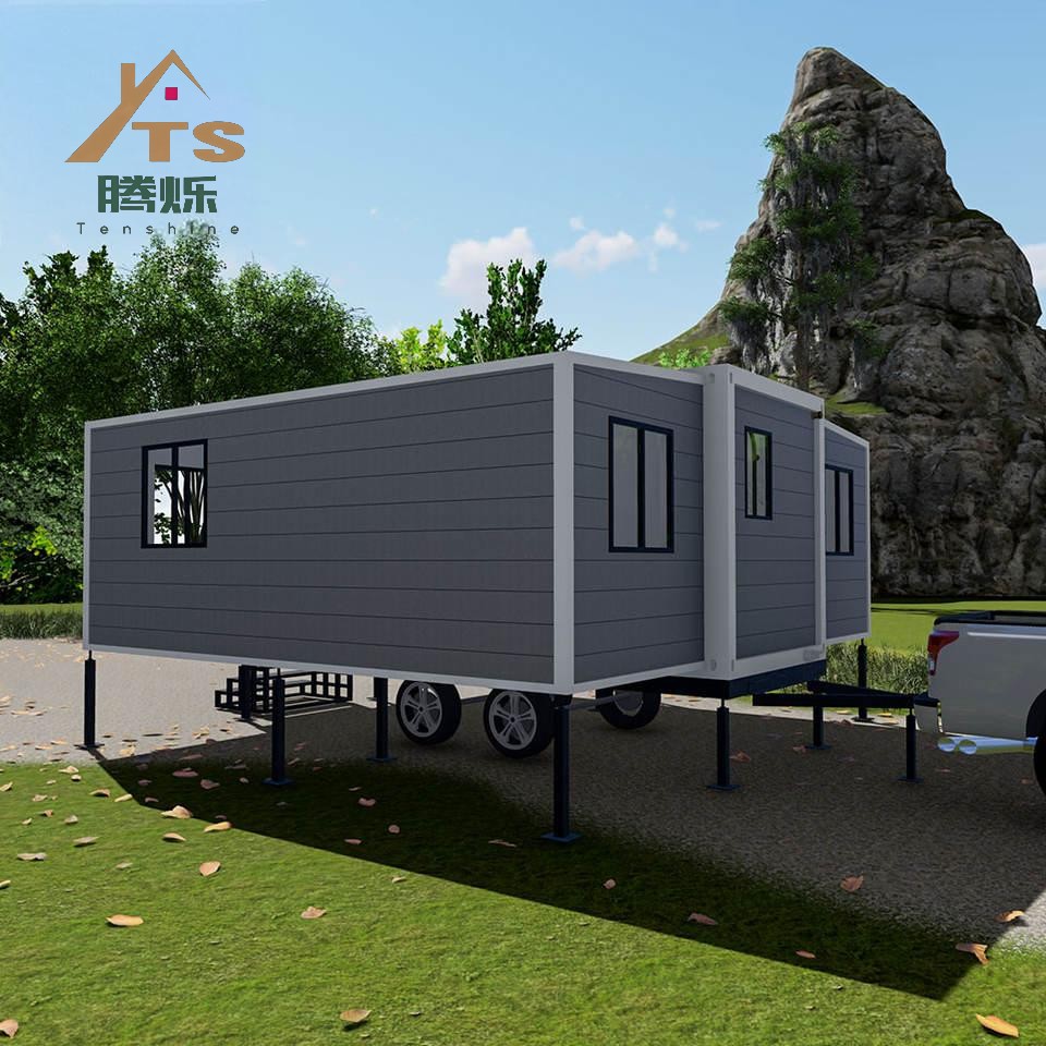 20ft Mobile Foldable Container Trailer House on Wheels for Scenic Retreat or Glamping Pod Energy-efficient Prefab Homes