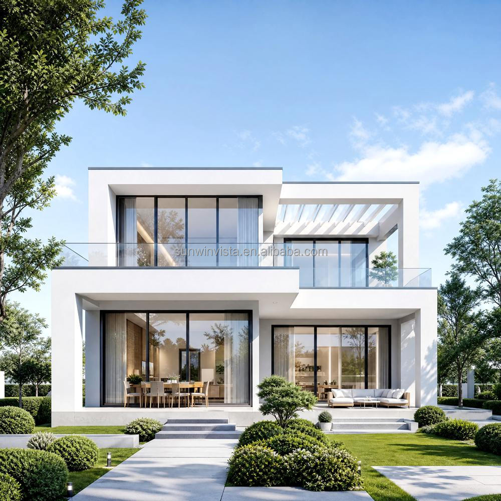 Luxury Modern Design Modular Prefabricated Villa Apartment Fast Installation Light Steel Structure Customized Layout 4 Bedroom