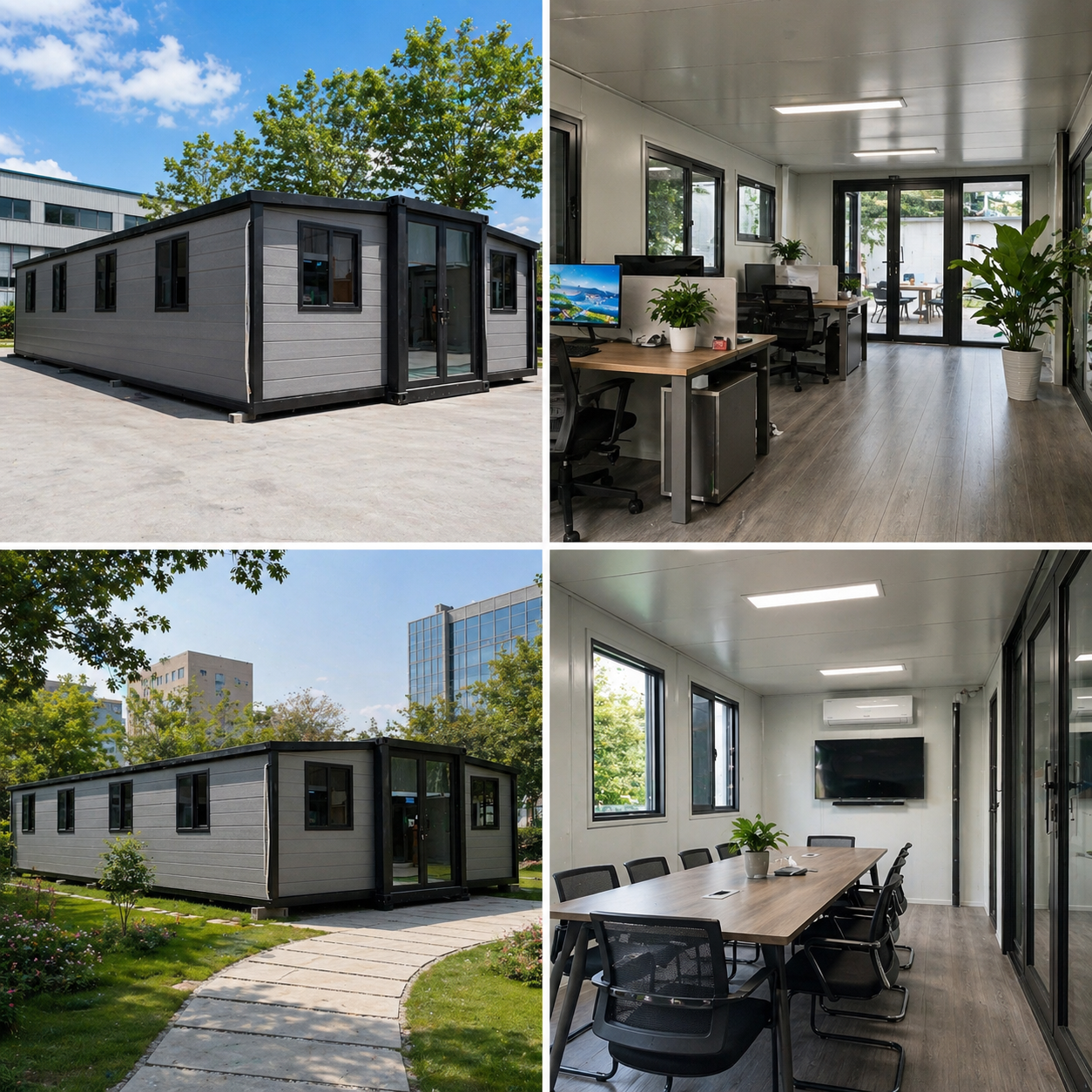 Double Wing Container Office Germany Insulated Steel Prefab Workspace For Corporate Business And Commercial Use
