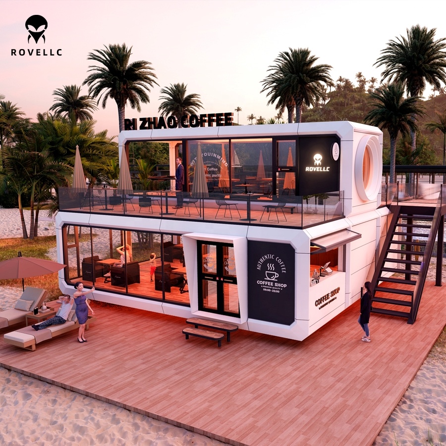 Wholesale 2-Story Steel Prefab Space Capsule Luxury Mobile Container House for Commercial Shop Applications&amp; Coffee Stores