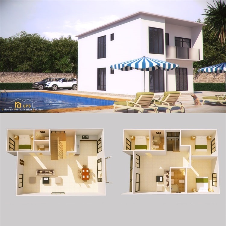 Luxury 4 Bedroom Pre-Fabricated Villa Prefab Cement House For Premium Living