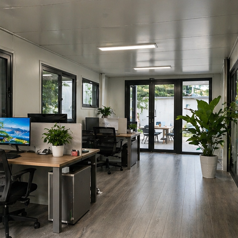 Double Wing Container Office Germany Insulated Steel Prefab Workspace For Corporate Business And Commercial Use