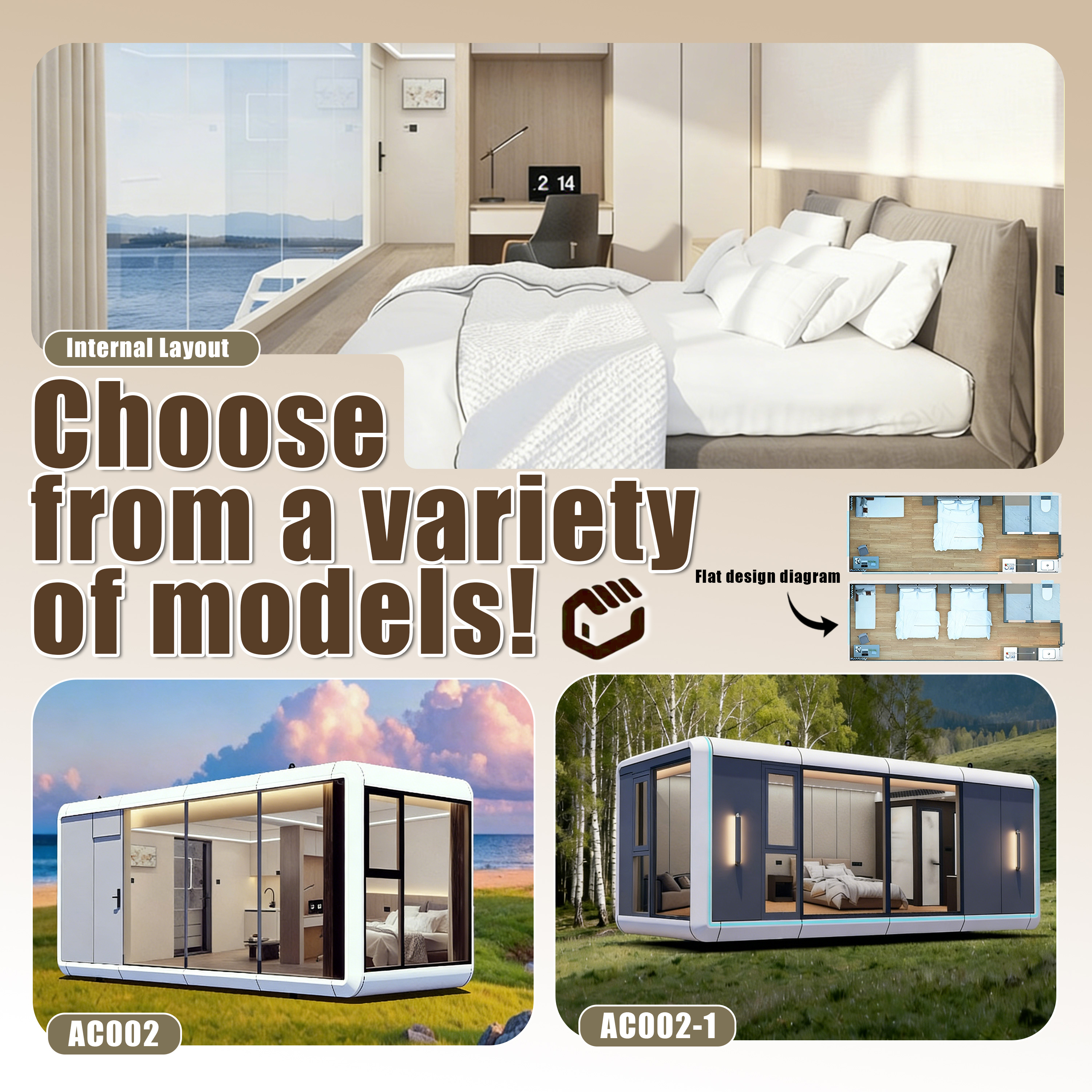 China Modern 10m Prefabricated Luxury Hotel Tiny Apple House Luxurious Modular Casas Space Capsule