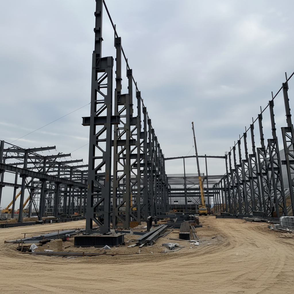 Industrial Steel Structure Workshop Warehouse For Manufacturing Processing Fabrication Heavy Equipment Plants