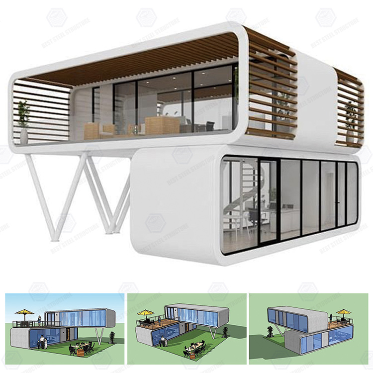 China Modern 10m Prefabricated Luxury Hotel Tiny Apple House Luxurious Modular Casas Space Capsule