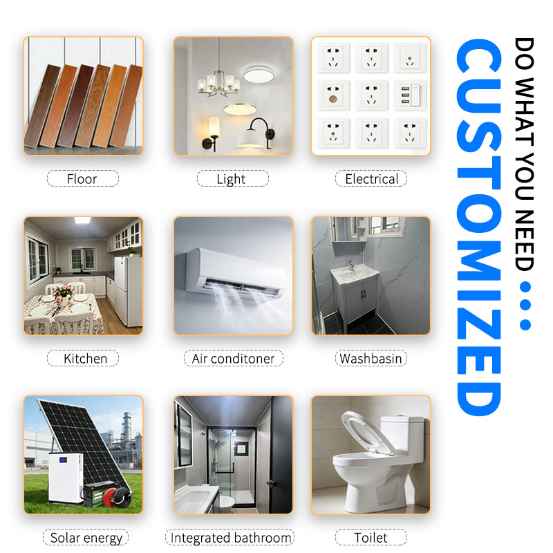 20FT 40FT Luxury Foldable Container House 2-5 Bedroom Prefab Expandable Mobile Family Villa