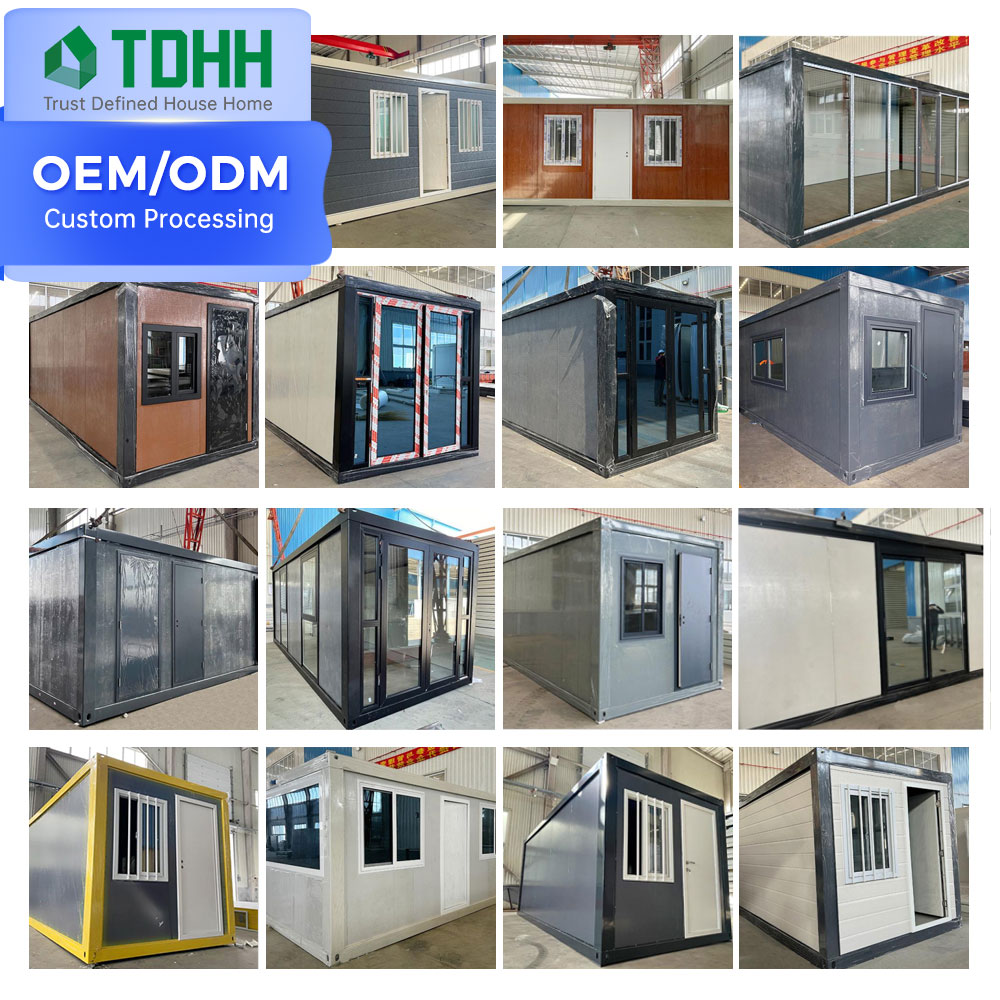 Tiny Home Style Mini Portable Mobile Workplace Prefabricated Modular Steel Frame Folding Office Foldable Container Houses