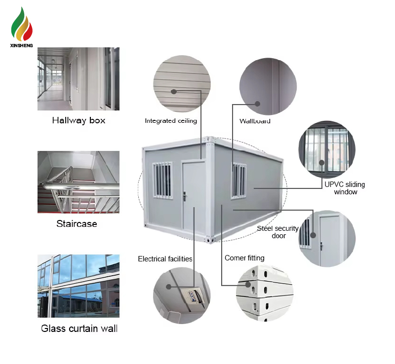Modern Flat Pack 20ft Steel Container House Detachable Luxury Home Ready Mobile Outdoor Storage Bedroom Supermarket Use