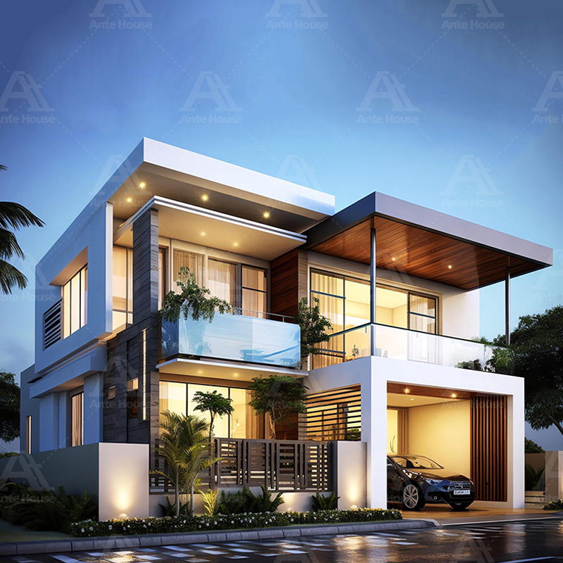 Luxury Modern Design Modular Hotel Prefab Villa Home Fast Installation Light Steel Structure Prefabricated House Villa 4 Bedroom