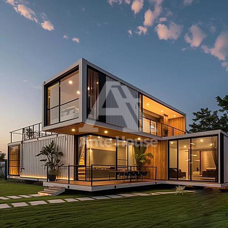 Custom 16ft Luxury Mini Container Cottage House Homes - Modern Mobile Prefab Light Steel Tiny House Flat Pack Villa