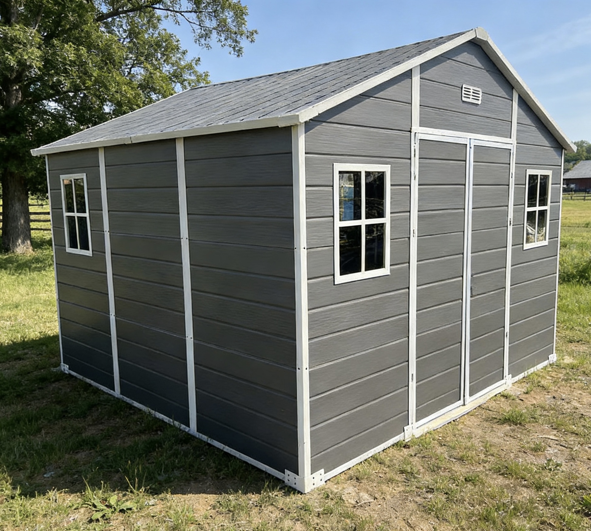 Outdoor Garden Storage Shed Metal Frame 8*10ft Storage Space