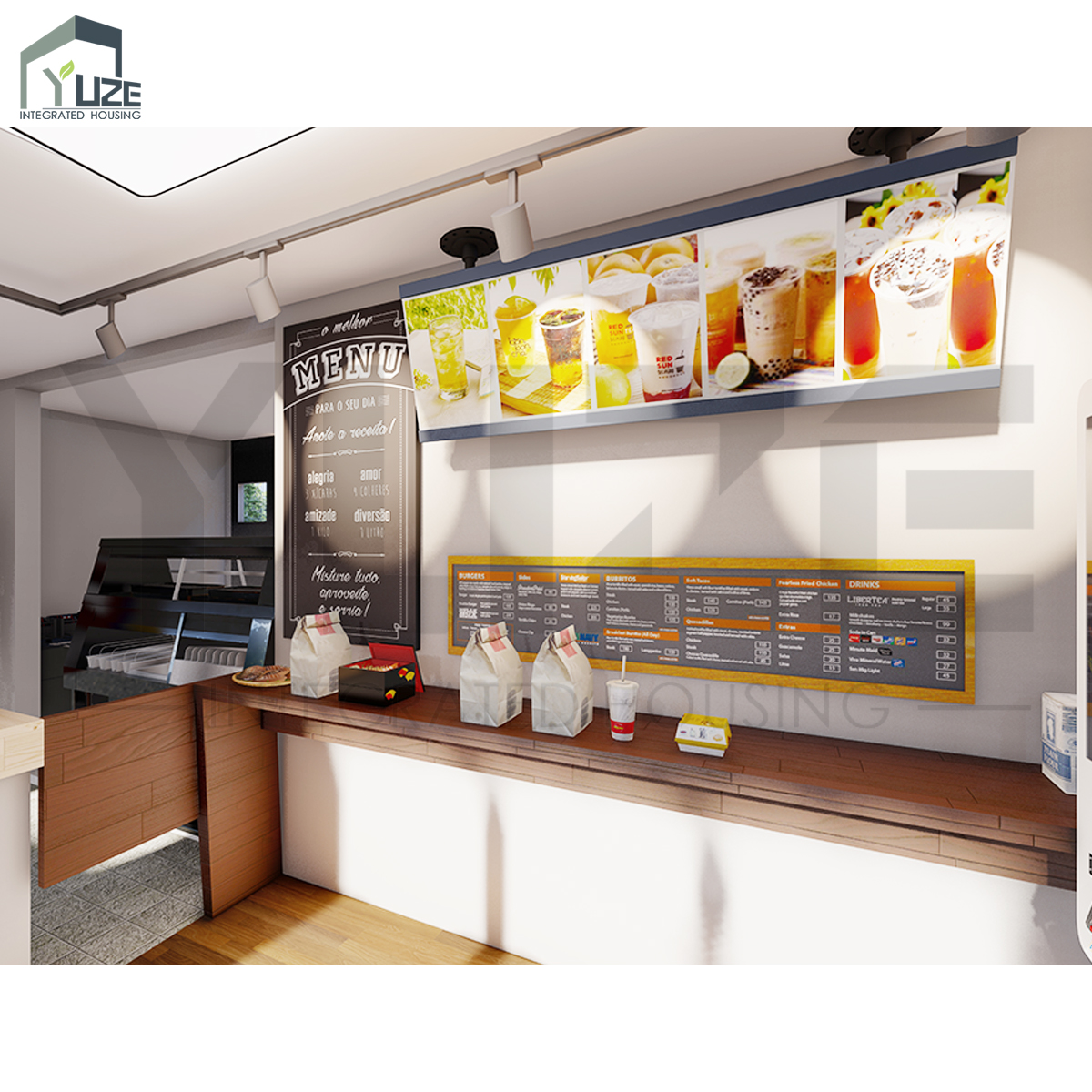 Custom Design Steel Structure Mobile 2 Story Prefab Fully Equipped Commercial Modular Shipping Container House for Restaurant