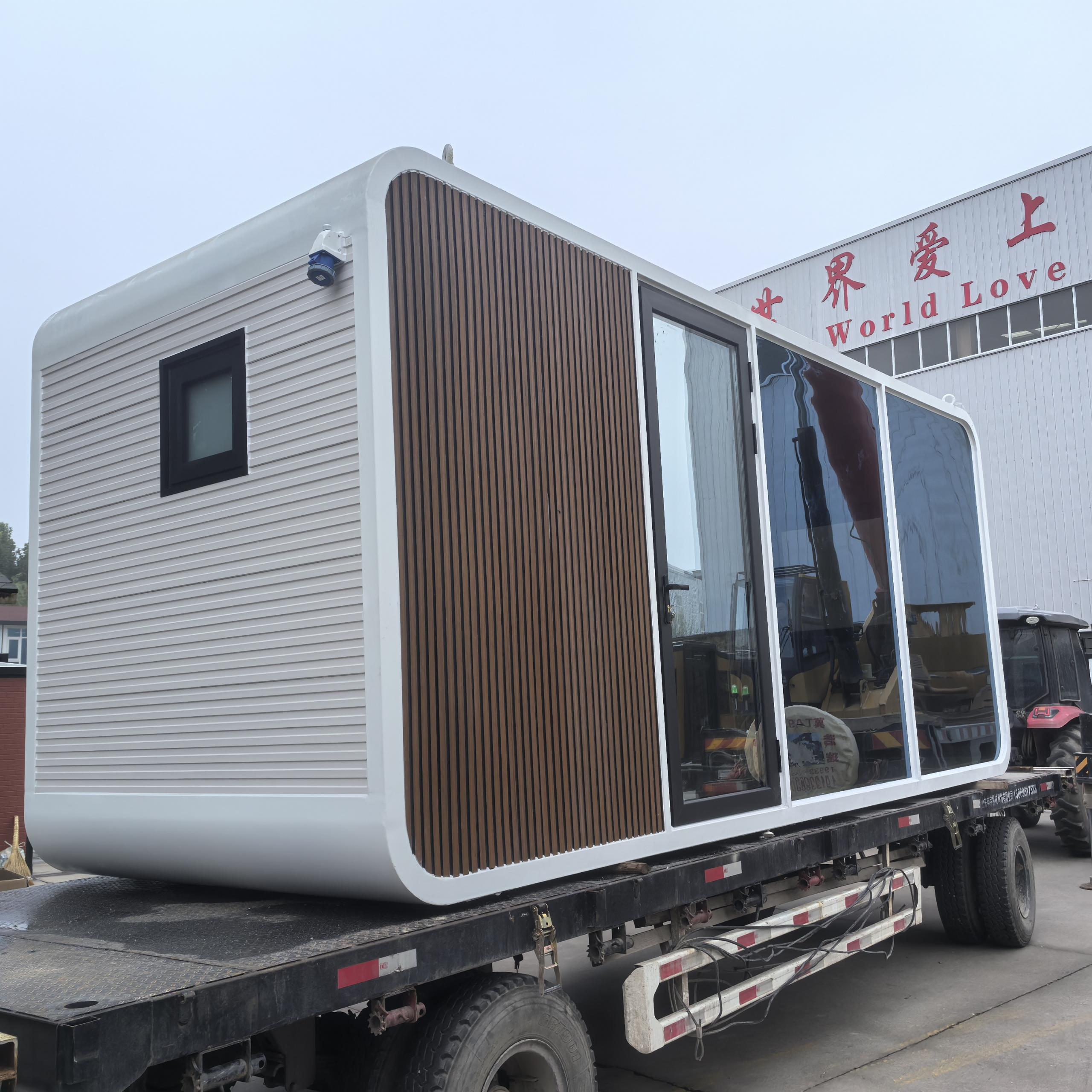 Mobile Home Modified Shipping Container Luxury Apple Cabin Movable Prefab Office Building Shop Modern Design Windproof