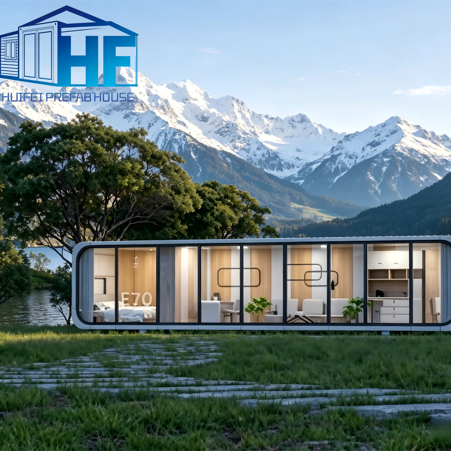 Prefab Steel Structure Breathable Hotel Container House Apple Cabin Modular Flat Pack Modern Office Pod E70 Model
