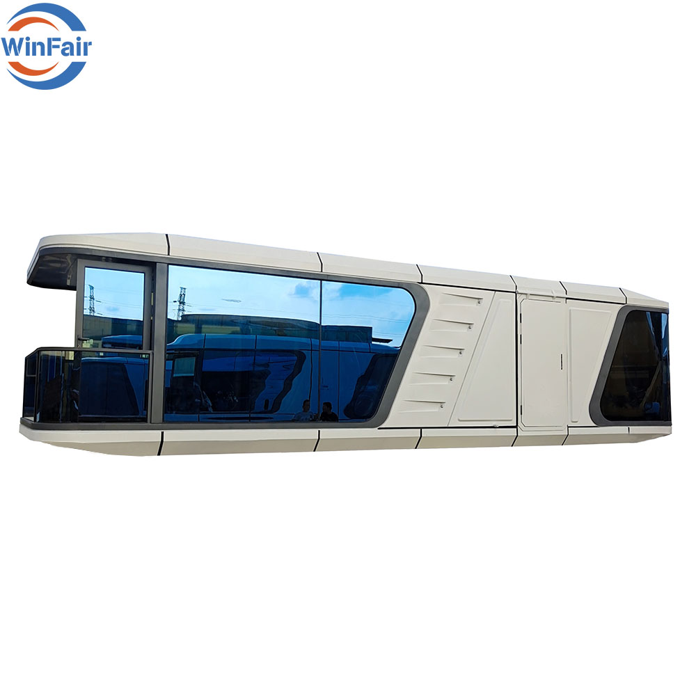WinFair Luxury 40ft Modern Prefabricated Modular Steel House 2 Bedroom Kitchen with Luban Cabins Capsule Home Space Prefab