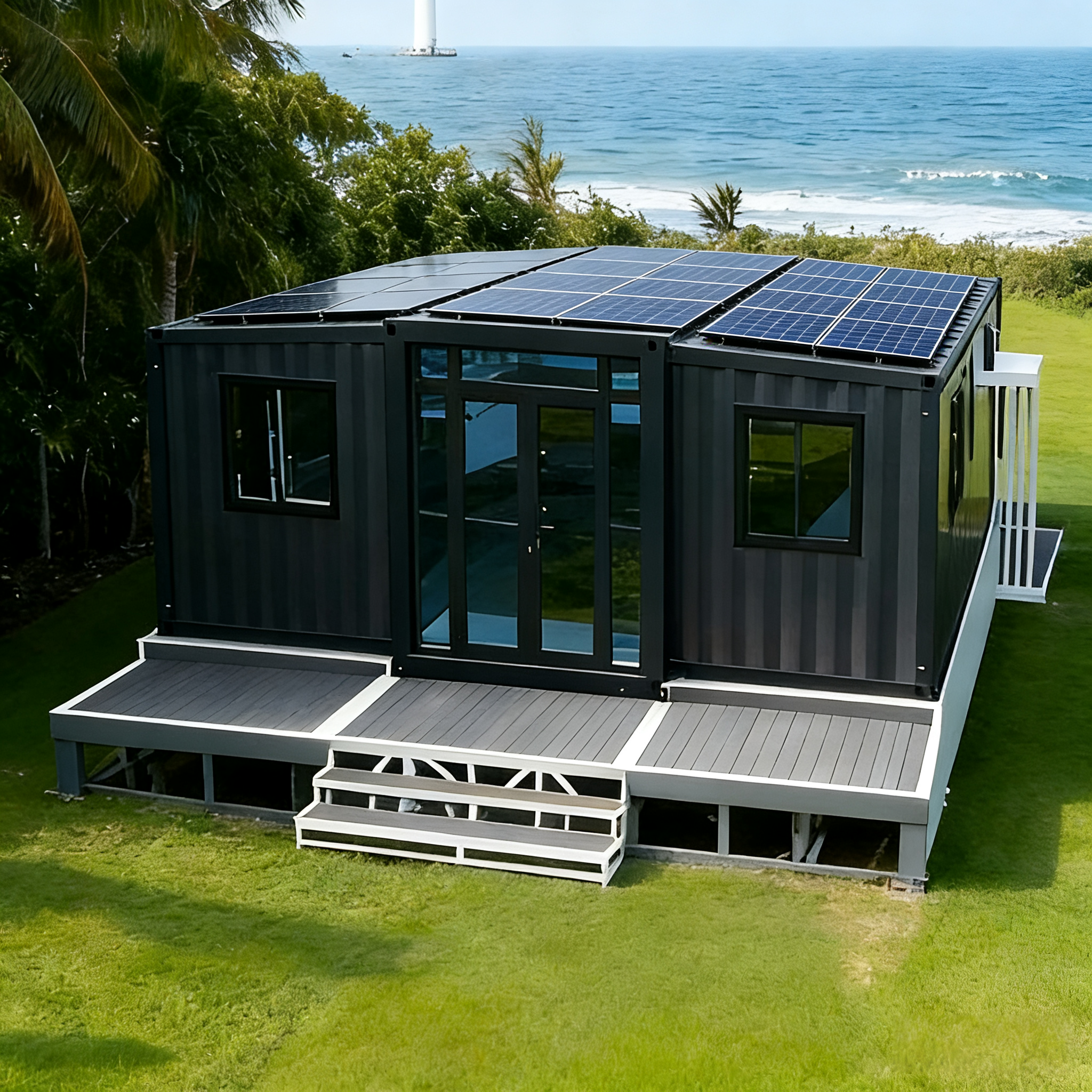 Luxury Duplex 20ft Solar Expandable House Double Story Prefab Villa Energy Independent Home Sustainable Modular Home