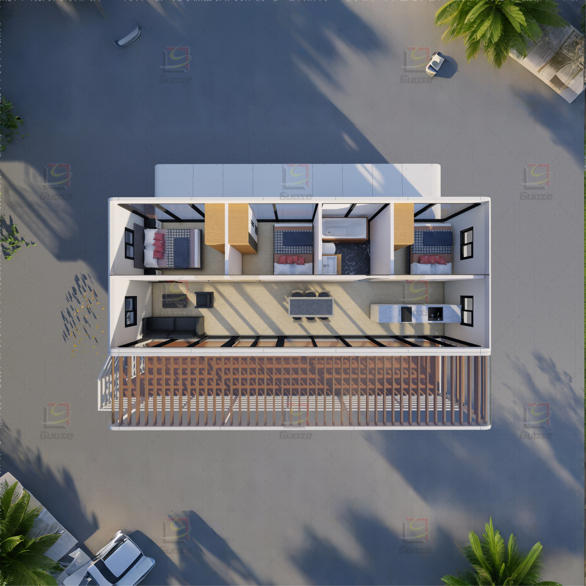 Customized Modular Design Prefab House-Outdoor Apple Cabin for School Office Use Prefabricated Container Houses for Living