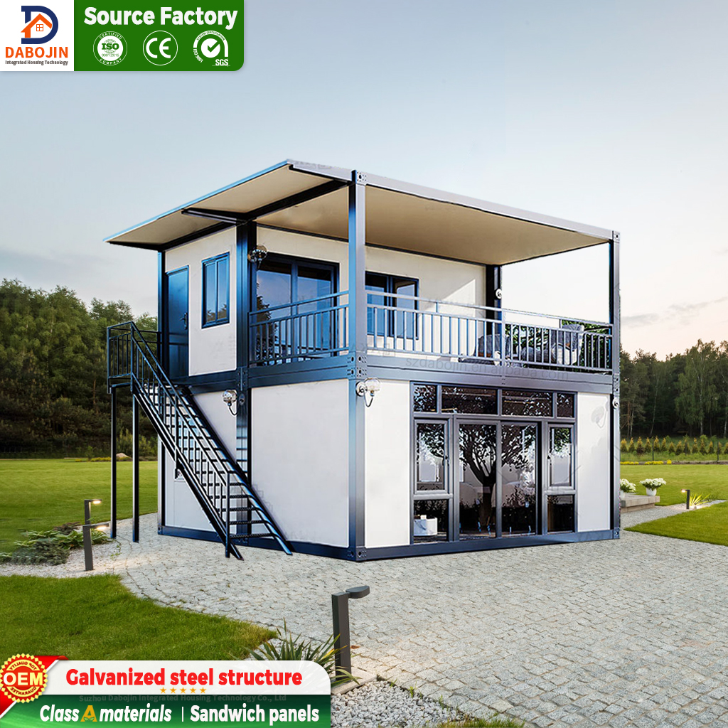 2 Story 3 Bedroom 2 Bath Luxury Container House 40ft Prefab Modular Home Villa