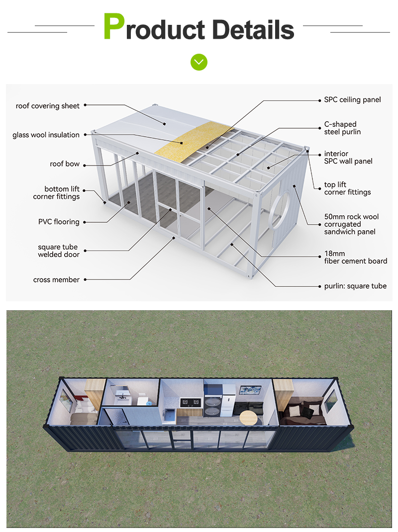 Creative Breathable Container House Mobile Homestay Postmodern Design For Hotel Use Prefabricated Living Room Bedroom Space Free