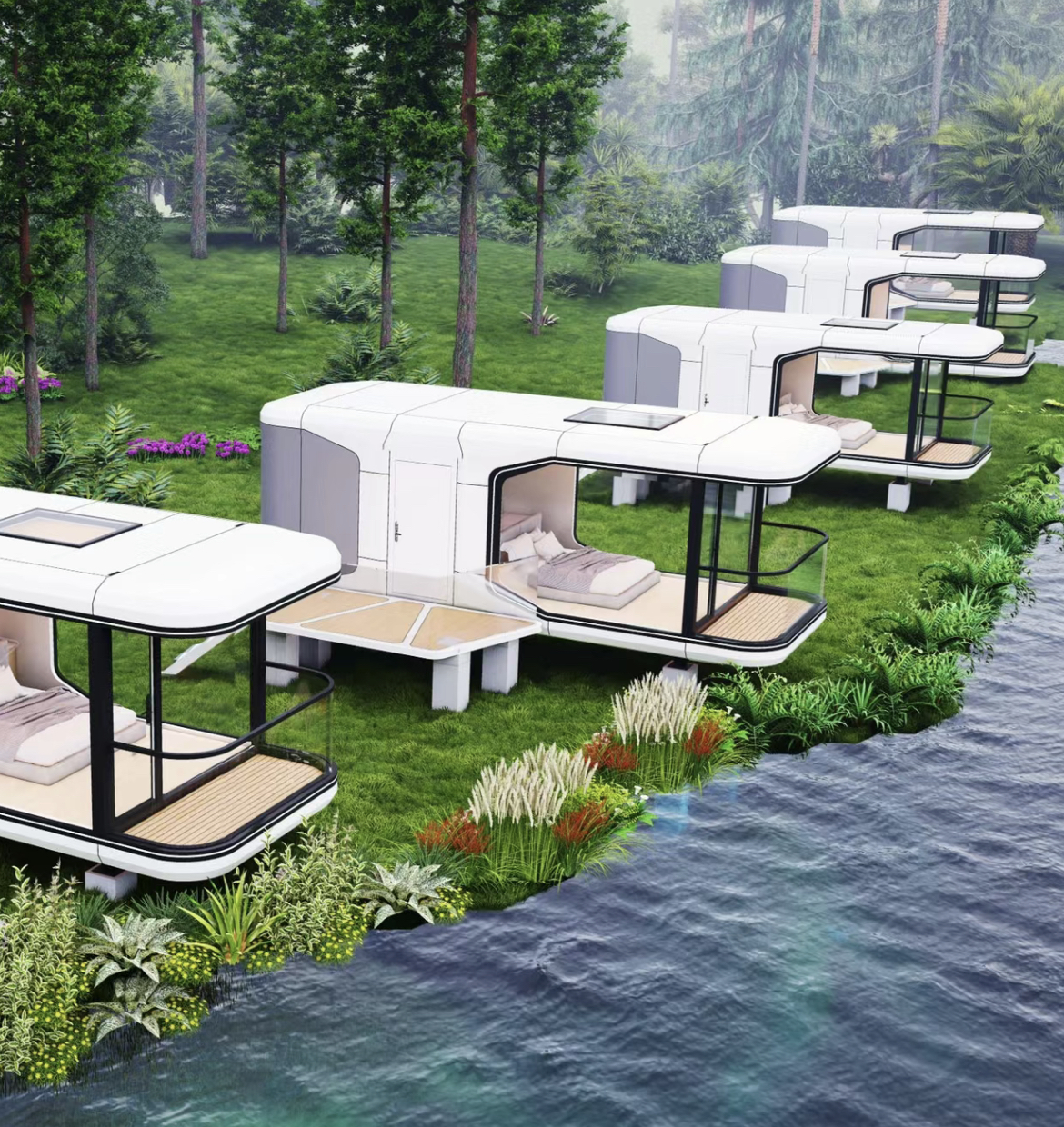 Outdoor Eco Capsule House Luxury Pod Prefabricated Capsule Hotel Capsule Room Prefab Cabin Container House