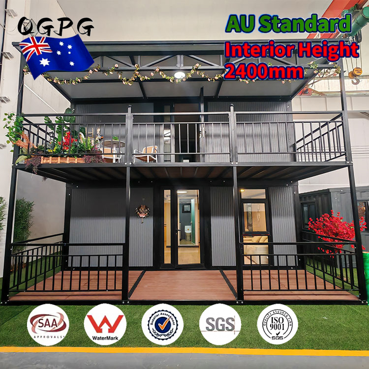 AU Standard 2 Story Luxury Modular House High Quality Backyard 20ft Prefab Expandable Container House Granny Flat Home