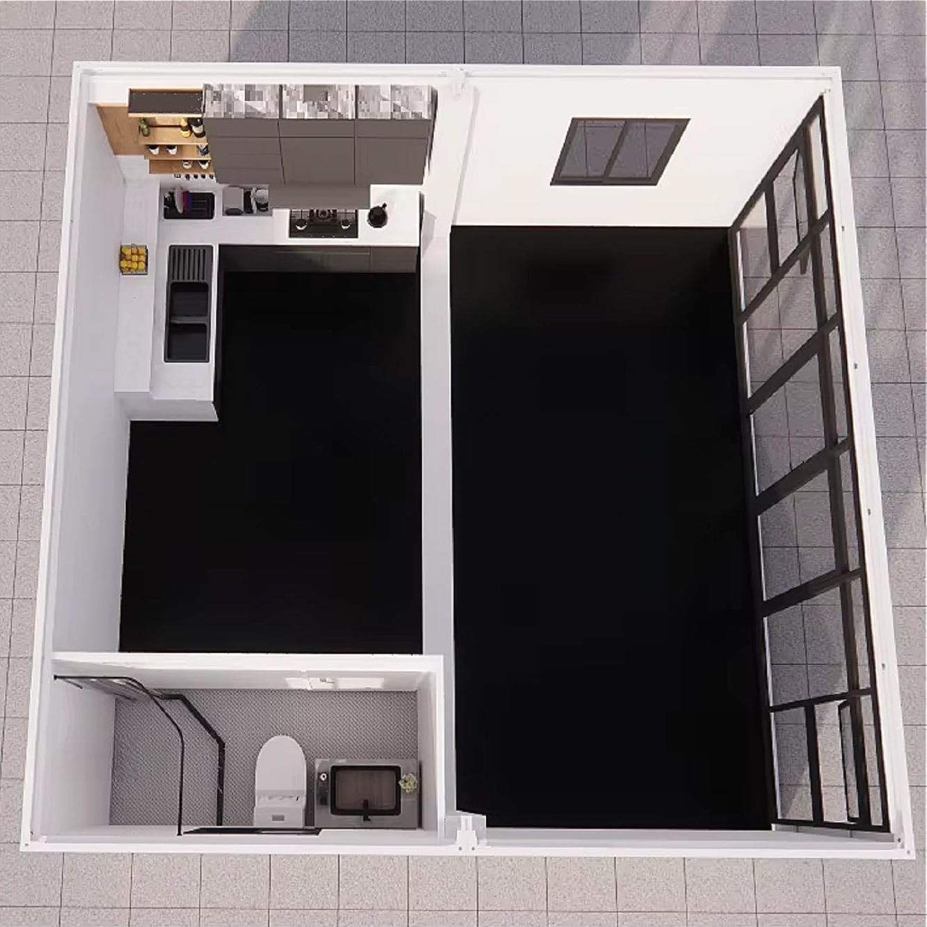 Modern Flat Pack 20ft Steel Container House Detachable Luxury Home Ready Mobile Outdoor Storage Bedroom Supermarket Use